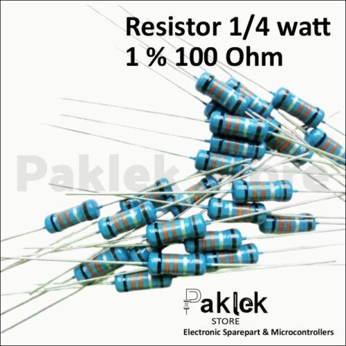 Resistor 100 Ohm 1/4 Watt 1% – Res 100Ω Presisi 0.25W Metal Film | Paklek Store