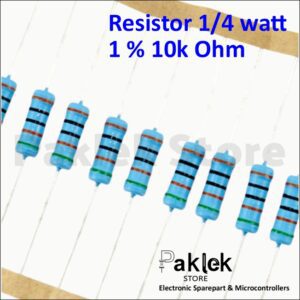 Resistor 10K Ohm 1/4 Watt 1% – Res 10KΩ Presisi 0.25W Metal Film | Paklek Store - Gambar 3