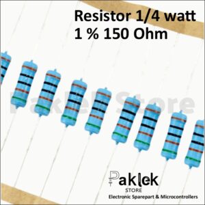 Resistor 150 Ohm 1/4 Watt 1% – Res 150Ω Presisi 0.25W Metal Film | Paklek Store - Gambar 3