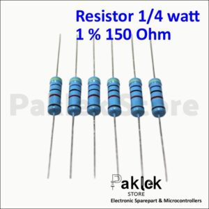 Resistor 150 Ohm 1/4 Watt 1% – Res 150Ω Presisi 0.25W Metal Film | Paklek Store