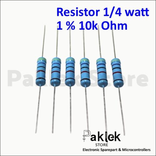 Resistor 10K Ohm 1/4 Watt 1% – Res 10KΩ Presisi 0.25W Metal Film | Paklek Store