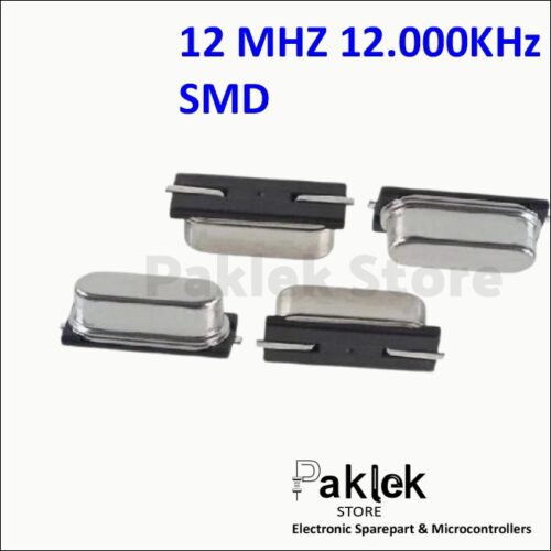 Crystal Oscillator 12MHz SMD 4 Pin – XTAL Kristal 12 MHz Surface Mount | Paklek Store