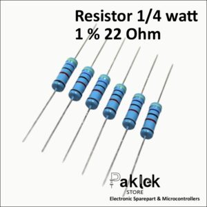 Resistor 22 Ohm 1/4 Watt 1% – Res 22Ω Presisi 0.25W Metal Film | Paklek Store - Gambar 2