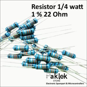 Resistor 22 Ohm 1/4 Watt 1% – Res 22Ω Presisi 0.25W Metal Film | Paklek Store