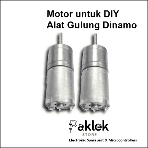 Motor DC Gearbox 25GA-370 12V 130RPM Torsi Kuat 2.8kg.cm – Mini Gear Motor DC – Paklek Store