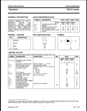 BT151-600R SCR 600V 12A TO-220 – Silicon Controlled Rectifier – Paklek Store - Gambar 3