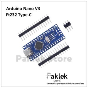 Arduino Nano V3.0 USB Type-C FT232 ATmega328PB – Header Belum Disolder | Paklek Store
