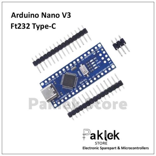 Arduino Nano V3.0 USB Type-C FT232 ATmega328PB – Header Belum Disolder | Paklek Store