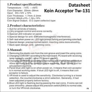 Koin Acceptor Elektronik TW-131 Sensor Koin Akurat untuk Laundry & Arcade | Paklek Store - Gambar 4