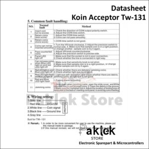 Koin Acceptor Elektronik TW-131 Sensor Koin Akurat untuk Laundry & Arcade | Paklek Store - Gambar 5