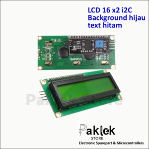LCD 16x2 I2C Display Serial Modul Hijau Green BG Karakter Hitam | Paklek Store