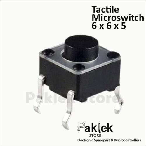 Tact Switch / Micro Switch 6x6x5mm 4 Kaki DIP Tombol Tekan PCB | Paklek Store