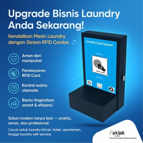 Alat Kontrol Laundry Kartu RFID – Kendalikan Mesin Cuci & Pengering Otomatis | Paklek Store